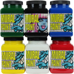 PAINT MURAL CHROMA ASSORTED PRIMARY COLORS PINT SET OF 6