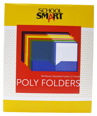 FOLDER 2-POCKET POLY ASST SET OF 36 SCHOOL SMART