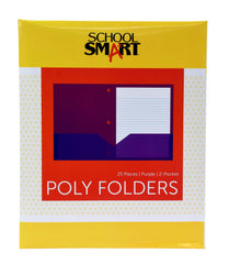 FOLDER 2-POCKET POLY 3HP PURPLE PACK OF 25 SCHOOL SMART