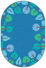 CARPETS FOR KIDS KIDSOFT TRANQUIL TREES - 4 FT X 6 FT OVAL - BLUE