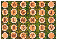 CARPETS FOR KIDS - PIXEL PERFECT ALPHABET TREE ROUNDS SEATING - 6 FT X 9 FT RECTANGLE
