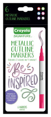 MARKERS CRAYOLA SIGNATURE METALLIC OUTLINE SET OF 6