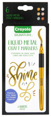 MARKERS CRAYOLA SIGNATURE LIQUID METAL ASST COLORS SET OF 6