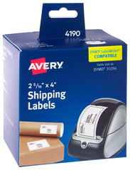 LABEL THERMAL PRINTER SHIPPING 2-5/16 X 4 IN WHITE PK OF 300 AVE04190