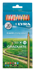 PENCILS COLORED LYRA GRADUATE ASST COLORS SET OF 12