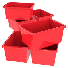 STORAGE BINS 5.5 GALLON MEDIUM RED PACK OF 6