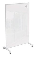 MARKERBOARDS - MOORECO HIERARCHY GROW AND ROLL MOBILE MAGNETIC GLASS PANEL BOARD - 3X4 FT - LOW IRON WHITE