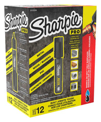MARKER SHARPIE PRO PERMANENT CHISEL BLACK PACK OF 12