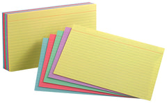 INDEX CARDS OXFORD ASST RULED 5X8 PK OF 100