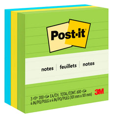 POST-IT NOTES 4X4 LINED FLORAL FANTASY PACK OF 3