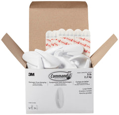 HOOKS COMMAND LARGE DESIGNER WHITE PACK OF 16