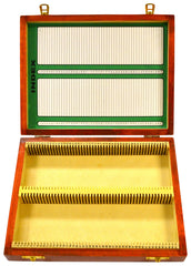 SLIDE BOX WOODEN MICROSCOPE 100 SLIDES