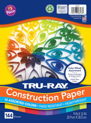 PAPER CONST TRU RAY COLORWHEEL ASST 9X12 IN 144 SHTS