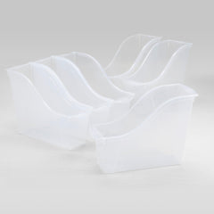 BOOK BINS INTERLOCKING SMALL TRANSLUCENT PACK OF 6