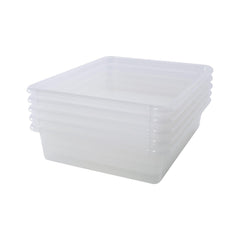 SCHOOL SMART STORAGE TRAY - 10-3/4 X 13-1/4 X 3 INCHES - TRANSLUCENT - PACK OF 5