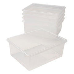 SCHOOL SMART DEEP STORAGE BIN - 10-3/4 X 13-3/8 X 5-1/4 - TRANSLUCENT - PACK OF 5