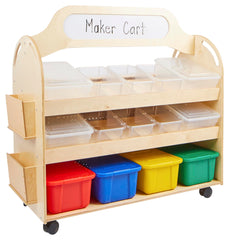 KIT CART MAKERSPACE MOBILE - WITH CLEAR AND TRANSLUCENT AND ASSORTED TRAYS