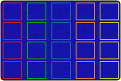 CHILDCRAFT - CARPETS - RAINBOW SQUARES - RECTANGLE - 6 FT X 9 FT - SPECIFY NUMBER OF SEATS - SPECIFY CARPET COLOR