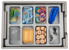 GRATNELLS MOLDED 8 SECTION INSERT FOR F1 TRAY - PACK OF 6 - GRAY