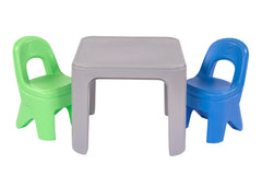 SIMPLAY3 PLAY AROUND TABLE AND CHAIR SET - PERIWINKLE AND LIME CHAIRS