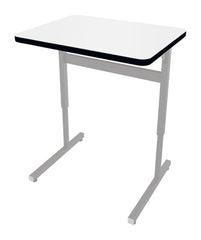 DESK - CLASSROOM SELECT - ADVOCATE SERIES DESK - PEDESTAL LEG STANDING HEIGHT SINGLE STUDENT - 26 W X 20 D - MARKERBOARD - T-MOLD - SPECIFY TOP COLOR - SPECIFY EDGE COLOR - BOOKBOX - SPECIFY BOOKBOX T