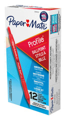 PEN PM PROFILE BALLPOINT RT 1.0MM RED PACK OF 12