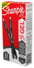 PEN SHARPIE GEL 0.5 MM BLACK PACK OF 12