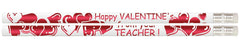 PENCIL AWARD HAPPY VALENTINES DAY FROM TEACHER PACK OF 12