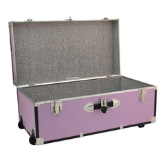 TRUNK SEWARD FOOTLOCKER WITH WHEELS 30 INCH ORCHID