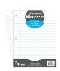 PAPER FILLER 8X10.5 IN COLLEGE RULED 3HP 100 SHTS
