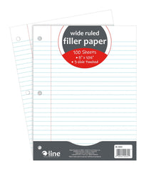 PAPER FILLER 8X10.5 IN WIDE RULED 3HP 100 SHTS