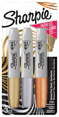 MARKER SHARPIE CHISEL METALLIC GOLD/SILVER/BRONZE SET OF 3