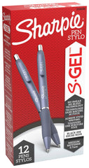 PEN SHARPIE GEL 0.7 MM FASHION BLUE BARREL BLACK INK PACK OF 12