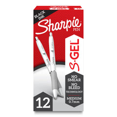 PEN SHARPIE GEL 0.7 MM FASHION WHITE BARREL BLACK INK PACK OF 12
