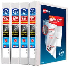 BINDER AVERY HEAVY DUTY VIEW 1 IN WHITE PACK OF 4