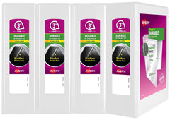 BINDER AVERY DURABLE VIEW 3 IN WHITE PACK OF 4