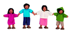 WOOD DOLL FAMILY HISPANIC - SET OF 4