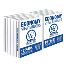 BINDER VIEW VALUE SAMSILL 0.5 IN WHITE PACK OF 12