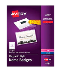 AVERY MAGNETIC STYLE NAME BADGES CASE OF 48 AVE8781