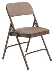 CHAIR FOLDING - NPS 2200 SERIES-DELUXE FABRIC UPHOLSTERED DOUBLE HINGE PREMIUM FOLDING CHAIR - BROWN FRAME - RUSSET WALNUT SEAT/BACK - 4 PACK