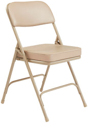 CHAIR FOLDING - NPS 3200 SERIES- PREMIUM 2 INCH VINYL UPHOLSTERED DOUBLE HINGE FOLDING CHAIR - BEIGE - 2 PACK