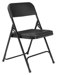 CHAIR FOLDING - NPS 800 SERIES-PREMIUM LIGHTWEIGHT PLASTIC FOLDING CHAIR - BLACK FRAME - BLACK SEAT/BACK - 4 PACK