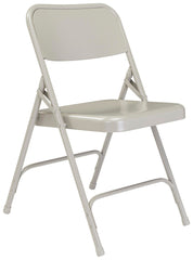 CHAIR FOLDING - NPS 200 SERIES-PREMIUM ALL STEEL DOUBLE HINGE FOLDING CHAIR - GREY - 4 PACK