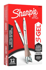PEN SHARPIE GEL 0.7 MM ROSE GOLD METAL BLACK PACK OF 12