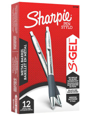 PEN SHARPIE GEL 0.7 MM GUN METAL BLACK PACK OF 12
