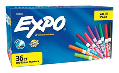 MARKER EXPO DRY ERASE LOW ODOR FINE VIBRANT ASST SET OF 36
