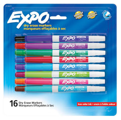 MARKER EXPO DRY ERASE LOW ODOR FINE VIBRANT ASST SET OF 16