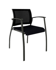 CHAIR - AFFORDABLE INTERIOR SYSTEMS - GRAFTON SIDE CHAIR - 23-3/4 X 23-1/2 X 32 IN - BLACK FRAME - BLACK SEAT AND BACK