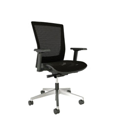 CHAIR - AFFORDABLE INTERIOR SYSTEMS - UPTON HIGH-BACK TASK CHAIR - 25 X 25 X 42 IN - BLACK COLOR - POLISHED FRAME