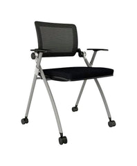 AFFORDABLE INTERIOR SYSTEMS STOW TRAINING CHAIR - 26 X 24 X 39 IN - STRIPED BLACK MESH